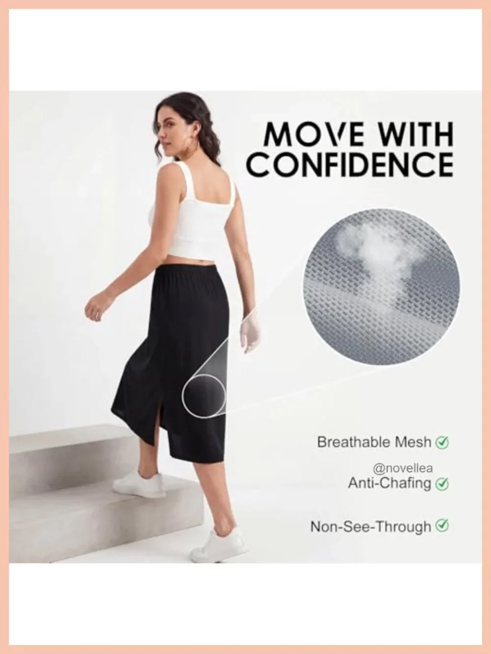Women's High Waisted Midi Skort with Pockets, Built-in Shorts, Athletic Travel